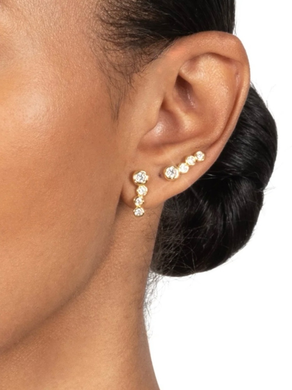 ALEXIS BITTAR Asterales Gold Bar Earrings Clear C Z MY15